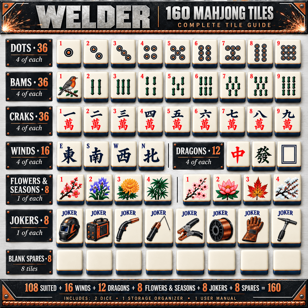 Premium WLDR Mahjong Tiles Set TTMH