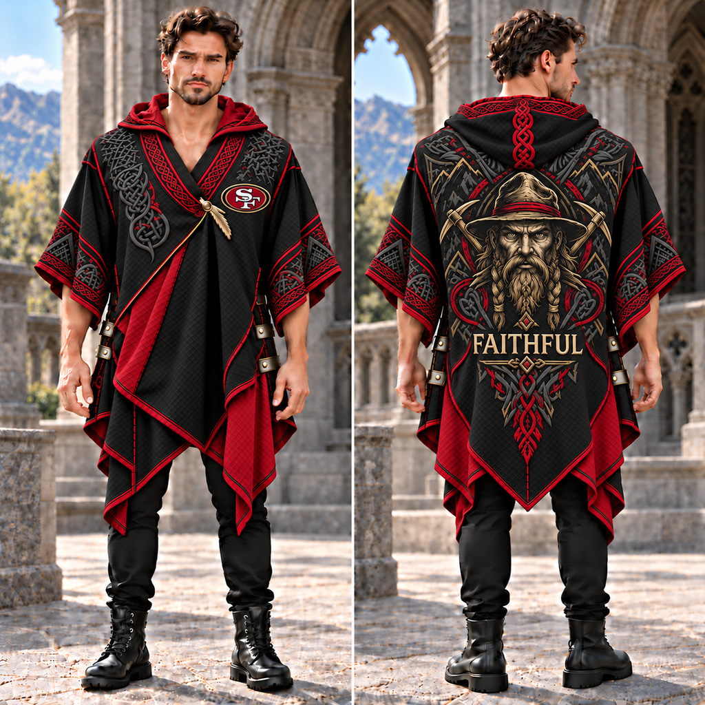 SF49 Gothic Viking Hooded Poncho PNPA