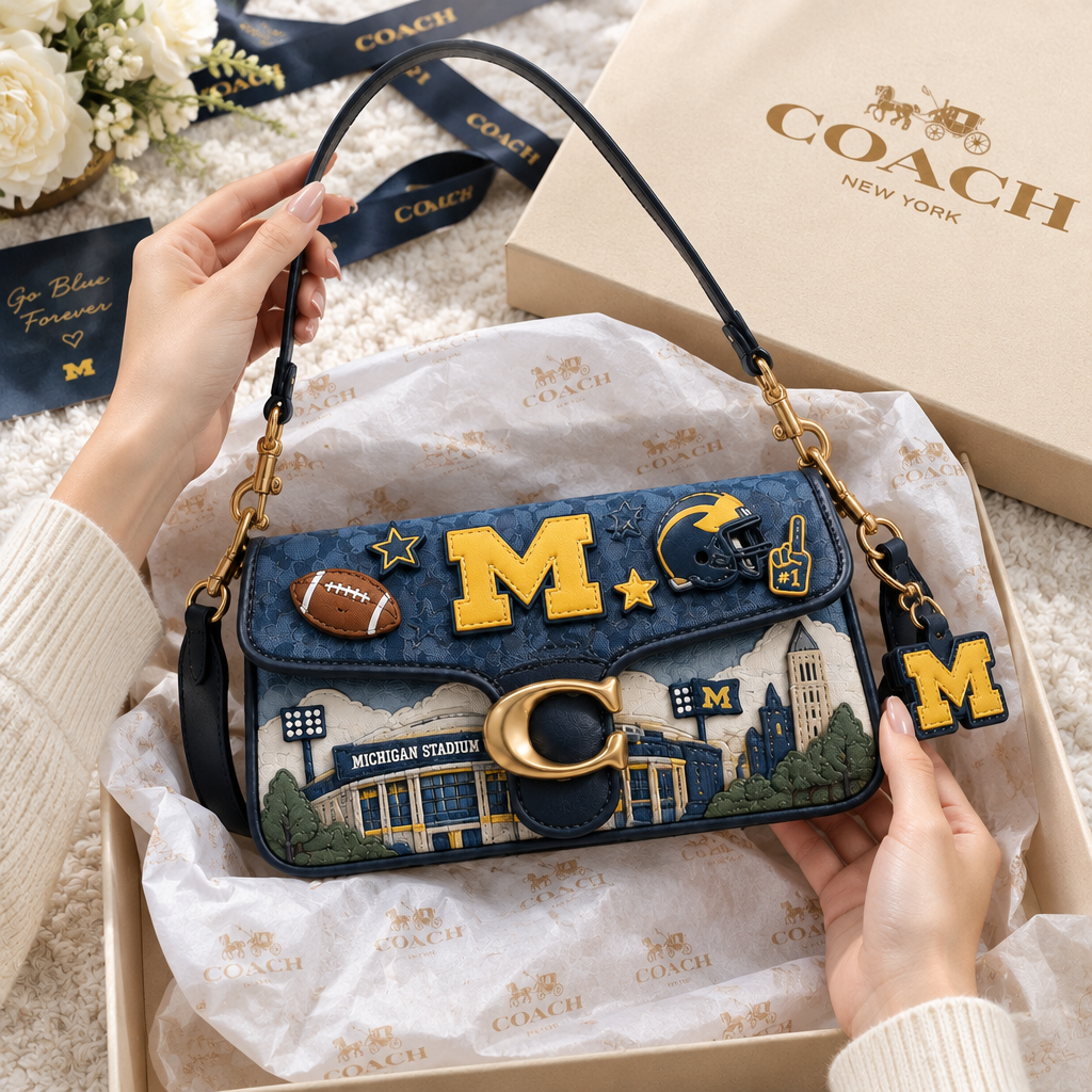 Michigan Wolverines Coach Shoulder Cross With Charm