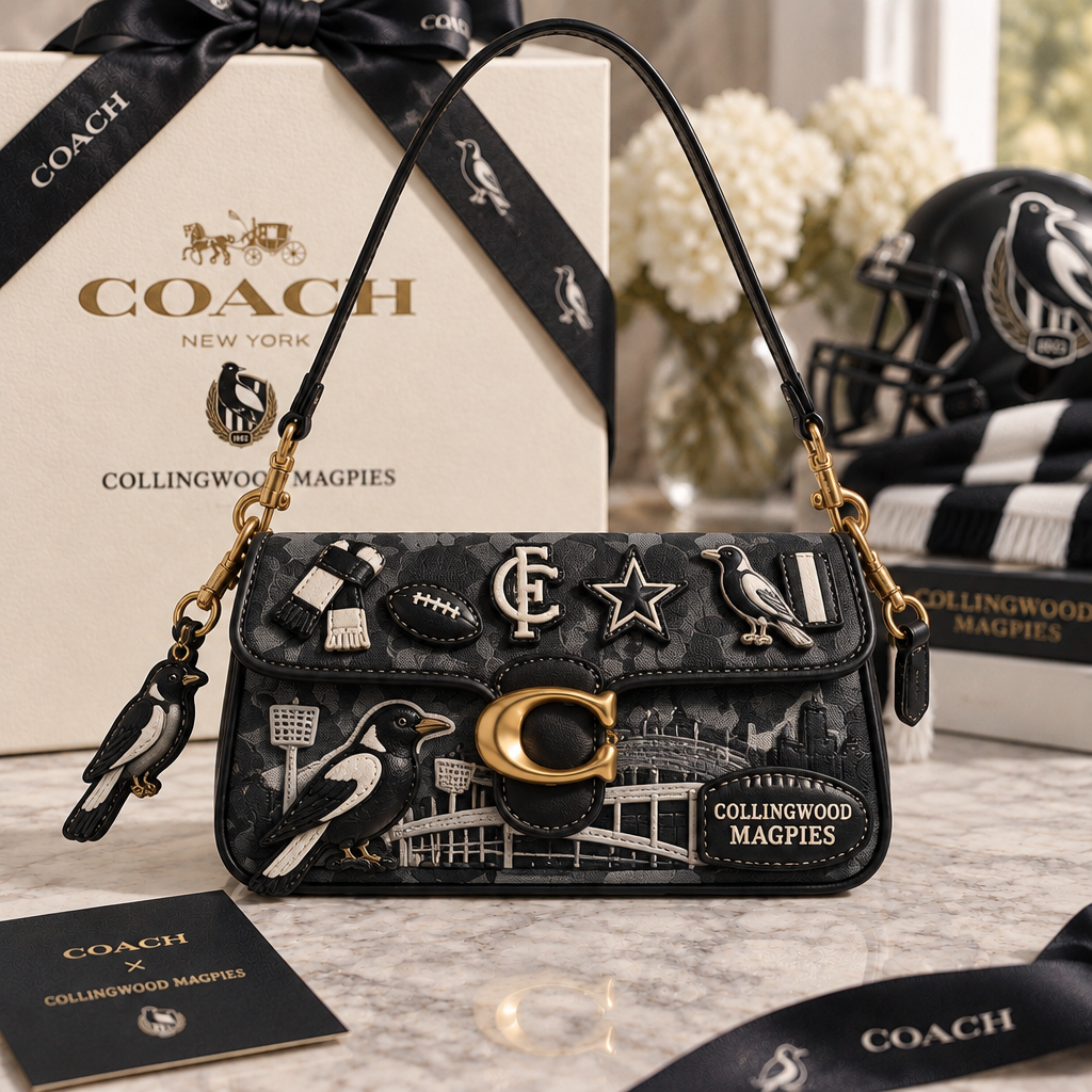 Collingwood Magpies Coach Shoulder Cross With Charm